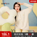 三福女冬季 甜美宽松家居服507915 柔软半边绒手工钩花睡衣套装