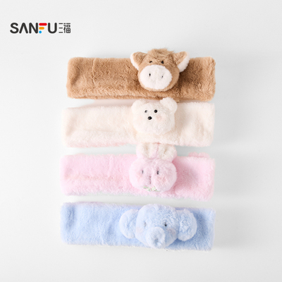 三福儿童款毛绒萌宠长巾围巾 可爱俏皮服饰配件配饰围脖849139