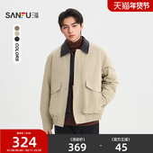 牛仔领裥棉短棉衣工装 三福2026春季 男士 大口袋宽松外套516506