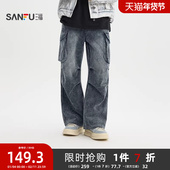男士 工装 大口袋灯芯绒休闲裤 三福2025冬季 街潮宽松长裤 513246