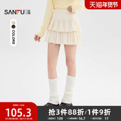 蕾丝花边摆蛋糕裙有内衬半身裙子女装 三福短裙2025新款 冬季 510454