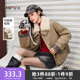派克服女装 保暖毛绒翻领宽松短款 848677 冬季 三福厚外套女2025新款