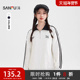 运动风杠条翻领宽松无帽上衣女装 三福套头卫衣2025新款 冬季 513662