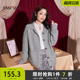 上衣女装 简约宽松翻领灰色开衫 516126 春季 三福毛衣外套2026新款