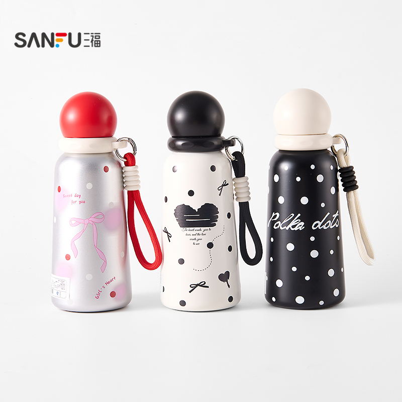 三福缔卡洛卡波点不锈钢杯保温杯360ML 创意时尚水杯848777