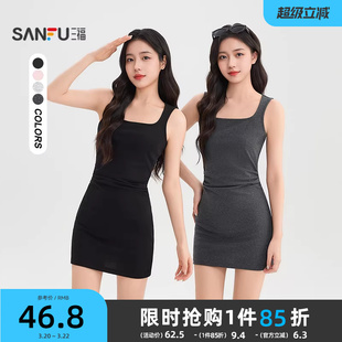 三福连衣裙2026新款夏季修身显瘦吊带背心短裙小个子包臀裙子女装