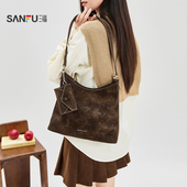 三福挎包冬季 韩系慵懒风精美小包装 饰托特包休闲女包514003