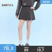 美搭宽腰头裙裤 轻运动风时尚 女514557 刺绣网球裙 三福女春季