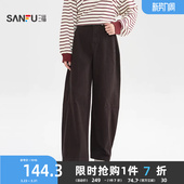 2025新款 子女装 冬季 洋气美拉德裤 511807 宽松复古弯刀裤 三福牛仔裤