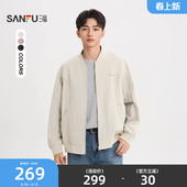 棒球服宽松外套520723 英文刺绣分割结构夹克 三福2026春季 男士