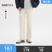 都市直筒长裤 三福2026春季 弹力棉纯色抽绳腰休闲裤 男士 518764 新款