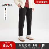 休闲裤 男亚麻直筒简约通勤修身 长裤 三福2025秋冬新款 裤 子507839