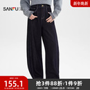 复古蓝色弯刀裤 冬季 时尚 宽松裤 511173 三福牛仔长裤 子女装 2025新款
