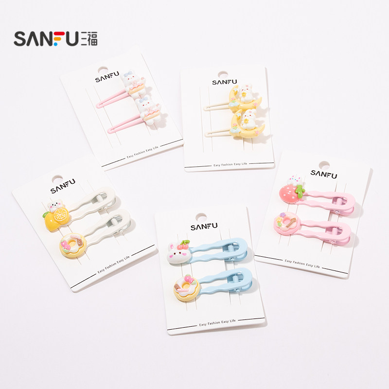 三福卡通配件鸭夹一对 元气可爱趣味发饰配饰头饰发夹842408