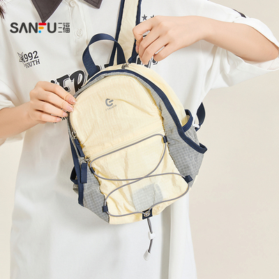 三福背包夏季学院运动风轻户外机能双肩包尼龙包女包502400