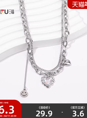 三福街潮双链无性别短项链单条 时尚个性首饰配饰链条843967