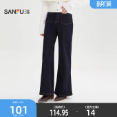 2025新款 子女装 冬季 长裤 514349 复古蓝色内里磨毛喇叭裤 三福牛仔裤