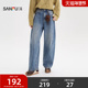 子女装 三福牛仔裤 518622 街潮小熊挂件弯刀裤 蓝色长裤 2026新款 春季
