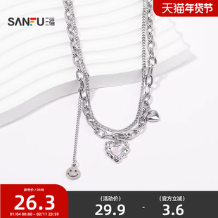 三福街潮双链无性别短项链单条 时尚个性首饰配饰链条843967