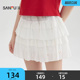 521268 通花料蛋糕裙松紧腰白色半身裙子女装 三福短裙2026新款 夏季