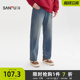 男士 子长裤 宽松直筒拉毛牛仔裤 裤 513920 休闲时尚 三福2025冬季