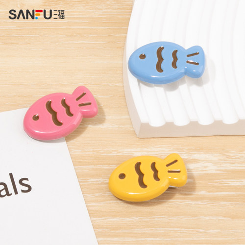 三福少女猫猫小鱼鸭夹一组三个 趣味可爱发饰头饰发夹827549