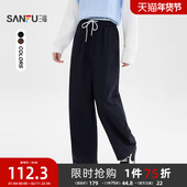 子女2025新款 撞色抽绳弯刀裤 冬季 三福裤 时尚 宽松休闲裤 女装 511873