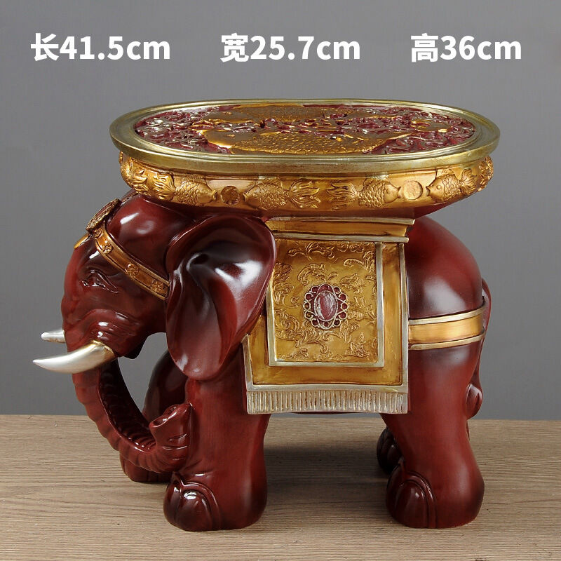 知书阁创意欧式大象摆件装饰品换鞋凳子家庭室内客厅电视柜酒柜玄