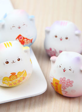 缔晶迷你可爱招财猫摆件本命年礼物女生生日礼物送女友男友送老婆