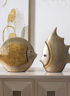 柏梵（bofan）高档欧式摆件创意家居装饰品陶瓷工艺品情侣鱼客厅