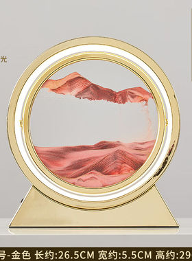 曼丁熊3d流沙画客厅桌面酒柜北欧沙漏艺术家居灯饰品办公室摆件夜