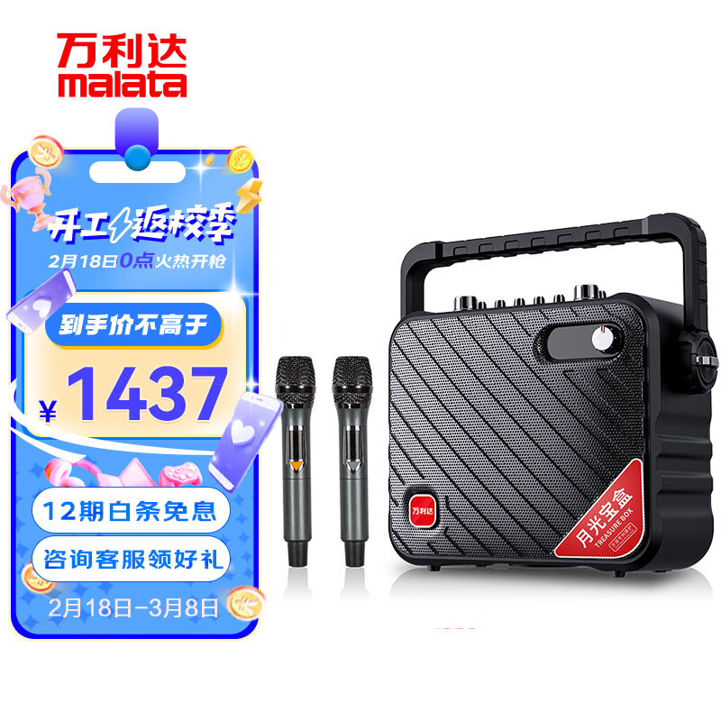 万利达（Malata）M+9116户外便携无线蓝牙手提音响内置声卡唱歌一