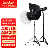 补光灯sl200w三代摄影灯直播补光灯双灯 90柔光 Godox 神牛
