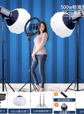 舜艺KY-1102直播补光灯500W专业球形打光灯美颜嫩肤柔光灯影棚拍