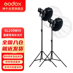 神牛 补光灯sl200w三代摄影灯直播补光灯双灯 双灯笼罩 Godox