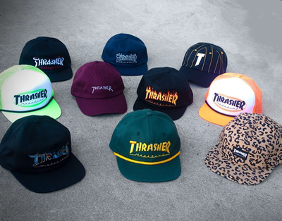 thrasher可调节豹纹蓝色帽饰