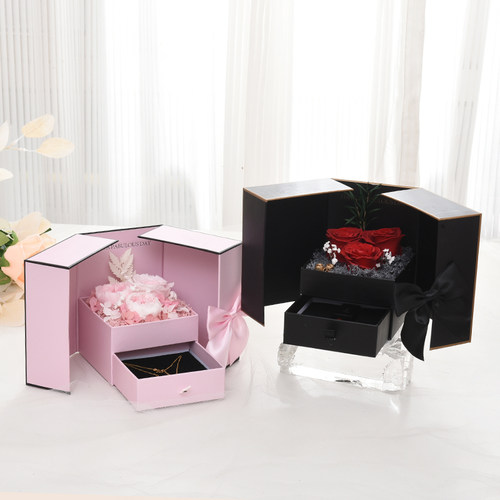 臻恩双开门玫瑰花首饰珠宝礼盒