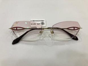 671 巴苏无框眼镜 新巴苏无框切边镶钻超轻纯钛眼镜