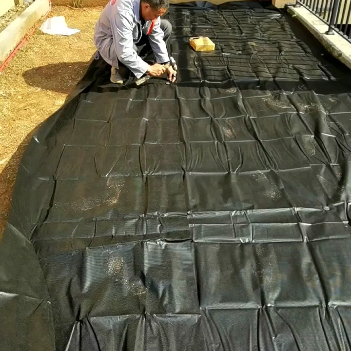 园艺石头排水垫底防草布透水花池铺隔土地造景鹅卵石土工布_庭院
