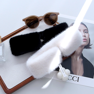 围巾女冬季2025新款韩系氛围感穿搭围脖仿水貂毛皮草小毛领毛茸茸