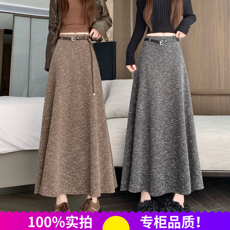 优雅复古针织高腰显瘦半身裙