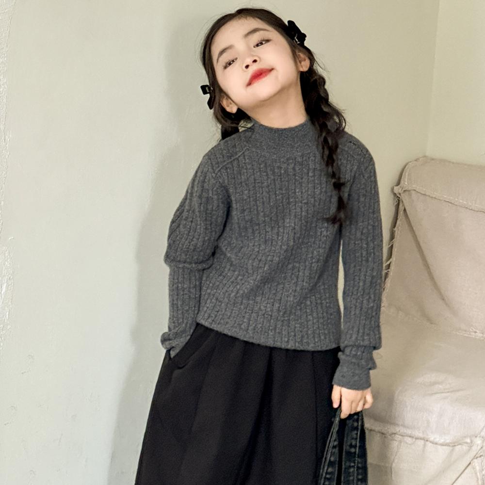 女童半高领毛衣秋冬2025新款儿童羊毛衫混纺冬季中大童针织打底衫
