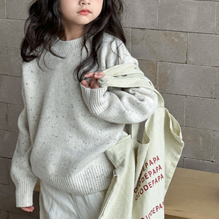 女童冬装2026新款毛衣儿童冬季洋气秋冬款上衣大童加厚针织打底衫