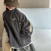 上衣 洋气儿童休闲中大童冲锋衣春秋款 女童棒球服外套2026春装 新款