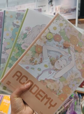 维克多利花与女孩系列宽格护眼B5胶套本100克加厚淡黄色作业本