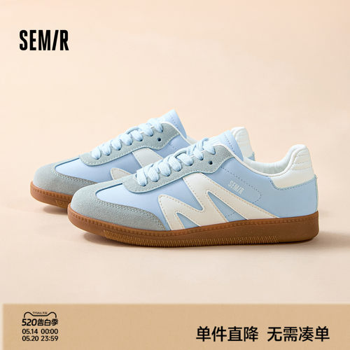 Semir女德训鞋蓝色透气复古百搭