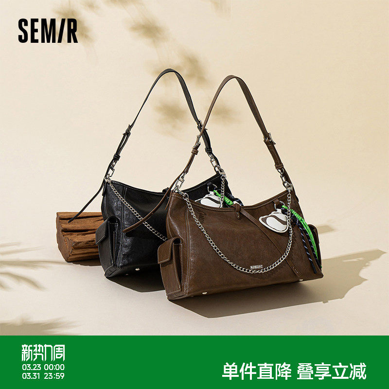 森马包包女托特包多口袋工装手提包大容量斜挎包2025新款医生包