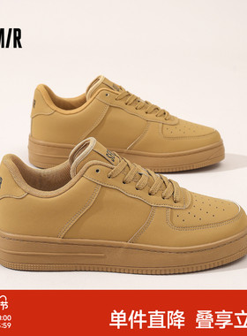 Semir男鞋板鞋2026春季新款增高厚底复古棕色男士百搭休闲运动鞋