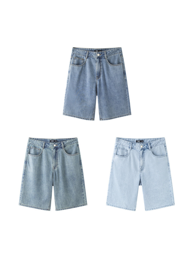 SEMIR DENIM MID PANTS MENS 2024 SUMMER NEW RETRO WASH LOOSE STRAIGHT CROPPED PANTS FASHION AND VERSATILE SHORTS