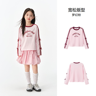 森马儿童短袖T恤2025夏季新款舒适宽松印花女童装设计感上衣小众 — 6